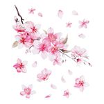 WY LIGHTING LEVEL Cherry Blossom Vinyl Car Sticker, Cherry Blossom Scratches Stickers Car Decoration, Vinyl Waterproof Sticker Decal Car Laptop Wall Window Luggage Bumper Sticker