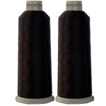 Madeira Embroidery Thread - Madeira 1800 - (2 Pack) Black Embroidery Thread - 5500Yd for All Purpose Sewing - Cone - Huge Spool Embroidery Machine Thread