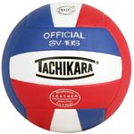 Tachikara Composite Leather Volleyball, Scarlet/White/Royal, one Size (SV18S.SWR)