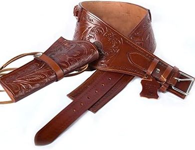 Hulara Western Gun Holster .45 Auto .45 ACP 44/45 Caliber Cowboy Holster for Revolver Full Grain Buff Leather Gun Holster with Belt for Men