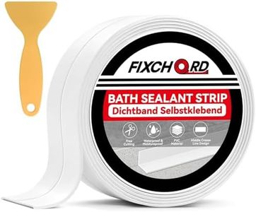 FIXCHORD Cinta Selladora Impermeable, 1 Rollo Cinta Baño Selladora, Blanco Cinta de Sellado Impermeable Autoadhesivas, cinta selladora baño para Bañera, Puerta, Ventana, Fregadero de Cocina3.2m*38mm