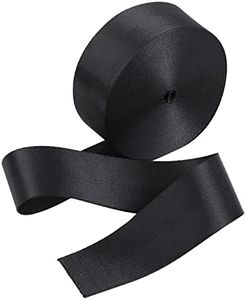 Devobunch 2”Heavy Duty Nylon Webbing 10 25 50 Yard - Nylon Strapping for Outdoor DIY Gear Repair, Durable Nylon Strapping for Indoor or Outdoor Gear, DIY Crafting, Repairing (Black, 50 Yard)