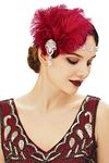 BABEYOND Women's Ostrish Feather Crystal Headband Wedding Bridal Feather Headband Flapper Headpiece 1920s