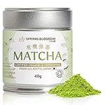 40g Organic Matcha Green Tea Powder Japanese Ceremonial Grade from Uji, Kyoto, First Harvest Stone-Ground, UK Soil Association Certified, Natural Energy & Focus, Vegan, Detox Superdrink, Large 40g Tin