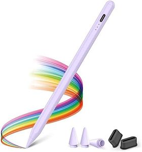 KINGONE Upgraded Stylus Pen, iPad Pencil, Ultra High Precision & Sensitivity, Palm Rejection, Power Display, Tilt Sensitivity, Magnetic Adsorption for iPad 2018 and Later (Purple)