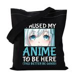 VAMSII Anime Tote Bag I Paused My Anime to be Here Funny Anime Gifts Anime Lover Gifts Shoulder Bag Lover Gifts(Tote Bag 2), Large