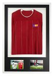 Vivarti DIY Adult 3D Mounted + Double Aperture Sports Shirt Display Frame for Football Shirt, Rugby Shirt, Band T-Shirt Shadow Box - 61 x 91.5cm - White Frame, Black Mount, White Backing Card