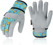 Vgo 1-Pair Age 3-4 Kids Soft Synthetic Leather Outdoor Gloves, Light Duty Work Gloves, Garden Gloves, High Dexterity, Excellent Breathability, Comfortable (Size XS, Blue Plane, KID-MF3561)