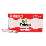 Smoko Rolling Cones, Rolling Papers, 128 Pcs., Classic King Size 109 mm, White (Bleached), Natural Pre Rolled Rolling Paper with Tips & Packing Tubes Included