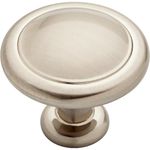 Franklin Brass P35597K-SN-B1 1-1/4-Inch Round Ringed Kitchen Cabinet Drawer Knob, Satin Nickel, 25-Pack