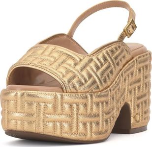 Vince Camuto Women's Elana Sandal-Platform, True Gold, 4 UK