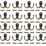 Umsole 10 Pieces Double Prong Robe Hook Retro Cloth Hanger with 20 Pieces Screws,Bronze