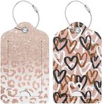 Hsxnam 2 Pack PU Leather Luggage Ta