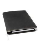 Theodore Leather Journal Cover. Genuine Leather Padfolio holds Tablet, Phone, Notebook and Writing Pad. Size 7.8"x10.8". Has Business Card Holder, Pen and Phone Pockets. Fits Moleskine Notebooks XL (Journal incl.)