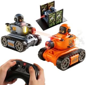 OBEST 2 Pack RC Battle Tanks with Infrared System & Sound Effects for Kids