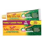 Dabur Meswak Complete Oral Care Toothpaste - 500g (2 x 200g + 1 x100g) | Complete Oral & Gum Care Toothpaste | Contains Pure & Rare Miswak extract | No added Fluoride, Paraben, Triclosan & Formalin