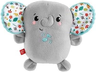 Fisher-Price Plush Elephant Baby Toy, Portable Sound Machine with Music and Vibrations for Newborn Babies, Calming Vibes Soother