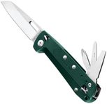 LEATHERMAN, Free K2 EDC Pocket Knife and Multitool with Magnetic Locking, Aluminum Handles and Pocket Clip, Built in The USA, Evergreen