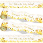 Weecent Baby Shower Games, 2 Rolls 2 Inch x 150 Feet Belly Measure Game, Bee Baby Shower Tummy Measure Belly for Baby Shower Party Supplies