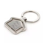 Giftana Home Sweet Home Keychain for Men and Women, Home Shape Rotating Silver Metal Keychain, New House Keyring Housewarming Gifts Key Chain Real Estate Gifts Buying and Selling Keychain (Pack of 1)