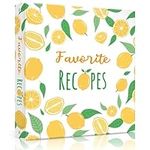 Recipe Binder 8.5x11 3 Ring, Recipe Book to Write in Your Favorite Recipes, Recipe Organizer with Cards, Sleeves and Dividers, Recipe Binder Full Page (Lemons)