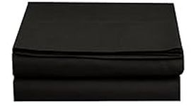 Elegant Comfort Flat Sheet Wrinkle-Free Egyptian Quality 1-Piece Flat Sheet, King Size, Black