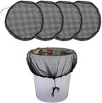 MOPHOEXII Mesh Cover for Rain Barrels,Rain Barrels Screen Water Bucket Covers with Drawstring,Rain Barrel Net Cover to Keep Leaves and Debris Out Rain Collection,Black 4 Pack