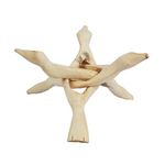 Indian Consigners Cobra Wooden Tripod Stand (Natural, 6 Inches)