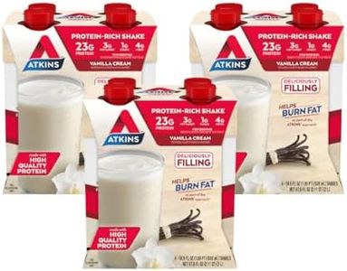 Atkins Vanilla Cream Meal Size Protein Shake, 23g Protein, Low Glycemic, 3g Carb, 1g Sugar, Keto Friendly