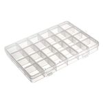 uxcell Component Storage Box - PP Fixed 24 Grids Electronic Component Containers Tool Boxes Clear White 193x132x22mm