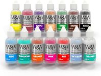 Airbrush Cake Decorating Colours | 13 x 14ml Complete Set of Watson & Webb Pro Liquid Food Paint + 1 Airbrush Cleaner | Vegan Friendly Concentrated Formula