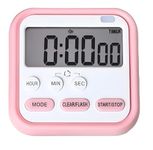 RIVAAN Digital Magnetic 2-in-1 Timer and Stopwatch - Kitchen Timer with Alarm, Large Display, Timer for Study, Loud Alarm for Cooking, Chess Timer Clock, Egg Timer for Boiling Eggs (Pink)