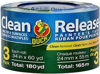 Duck Brand 240180 Clean Release Painter's Tape, 0.94 Inches by 60 Yards, Blue, 3-Pack of Rolls