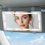 JOYTUTUS Car Sun Visor Vanity Mirror, Car Vanity Mirror With Lights, Makeup Mirror with 3 Light Modes & 60 LEDs, Rechargeable Car Mirror Dimmable Touch Control Travel Makeup Mirror for Car Truck SUV