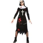 amscan 9902706 Adult Zombie Nun Fancy Dress Costume Halloween Ladies Womens Outfit (UK Dress Size 16-18)