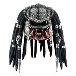 GOBWCOT Predator Mask Scary Monster Helmet With Dreads Wig Horror Halloween Cosplay Alien Predator Costume Props (Style A)