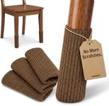 80 Pcs Brown Premium Chair Leg Socks Protectors for Hardwood Floors - Do not Easily Fall Off - Very Easy to Put on - Fits All Leg Shapes - High Elastic Bar Stool Leg Covers - Furniture Pads