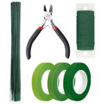 WUWYOUWL Floral Arrangement Kit, Floral Arrangement Tools, Including Floral Tapes & Wraps, Floral Wire Cutter, Floral Tape, Floral Stem Wires, for DIY Bouquet Stem Wrap Florist (6Pcs)