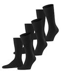 FALKE Men's Airport 3-Pack M SO, Black, US Sizes 6.5 to 13.5, Black (Black 3000), 8-9
