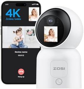 ZOSI 4K Pan/Tilt Smart Security Camera Indoor, Plug in 2.4/5GHz WiFi Camera, 2 Way Video, Motion Tracking, 8MP Baby/Pet Dog Monitor with Phone app, C519M8 360° View Home Cam, Cloud & SD Card Storage