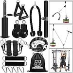 Pulley System Gym LAT and Lift Weight Cable Pulley Tricep System DIY Fitness Home Workout Equipment Slient LAT Pull Down Machine Attachment for Biceps Curl Forearm Triceps Exercise