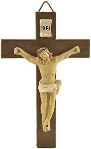 Resin Small Crucifix Wall Cross For Child's Room Decor Catholic Wall Crucifix For Children-3.9" Tall