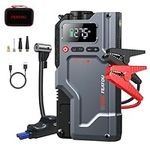 Featou Jump Starter with Air Compressor, 5 in 1 Function Jump Box 2500A Peak 150PSI Jump Starter Battery Pack with Digital Tire Inflator, car Battery Charger Portable for 8.5L Gas or 7.0L Diesel