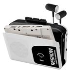 Reshow Cassette Tape Player Portable, Cassette Player Recorder with Built-in Speaker, USB-C Power, for Music Playback, Recording, Students, Travel, Nostalgic Music Lovers (White)