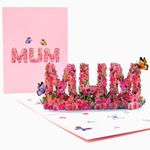 Three Dee Cards - Premium Handcrafted Mothers Day pop up card, 3D Birthday flower card for Mum, card Mother pop up