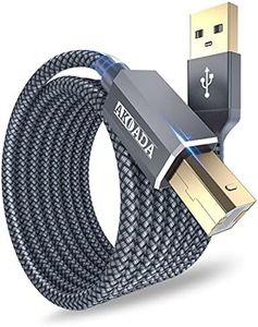Printer Cable 15ft, AkoaDa USB A to B 2.0 Cable, USB Printer Cable Compatible with Brother, HP, Canon, Lexmark, Dell, Epson, Xerox, Piano, DAC and More(Grey)