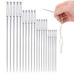 MYSY Big Eye Long Sewing Needle, 20pcs Large Eye Embroidery Needles, 4 Sizes Sharp Point Stitching Needles 2.3" 3" 3.5" 4"