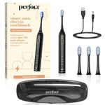 Perfora Rechargeable Smart Sonic Electric Toothbrush For Adults | With 4 Modes & 60 Day Battery Life | IPX7 Waterproof Sonic Tooth brush with 4 Brush Heads & Travel case | 2 Year Warranty