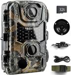 4K 32MP Wildlife Camera, Trail Camera with 0.2s Trigger Time 120°Motion Sensor, Night Vision Motion Activated IP66 Hunting Camera with 940nm No Glow IR LEDs 32GB SD Card for Wildlife Monitoring