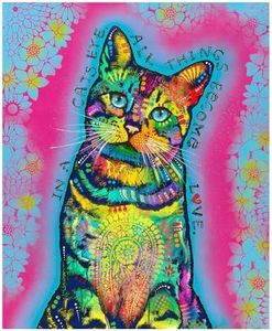 Dawhud Direct Colorful Cat Fleece Blanket for Bed, 50" x 60" Dean Russo Cat Fleece Throw Blanket for Women, Men and Kids - Super Soft Plush Cat Blanket Throw Plush Blanket for Cat Lovers